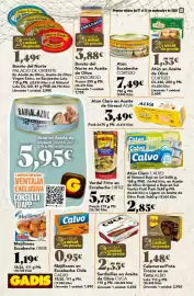 Folleto Gadis semana 38 Página 30: Cuca sardinillas en aceite de oliva €2,33, Albo calamares/pota trozos en su tinta €1,48