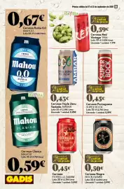 Folleto Gadis semana 38 Página 36: Cerveza Estrella Damm €0,45, Cerveza Negra Bock Damm €0,50