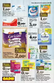 Folleto Gadis semana 38 Página 44: Caricias papel higiénico 3 capas acolchado €2,00, Scottex Papel Higiénico Mega €4,95