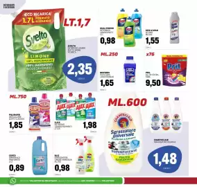 Volantino Emporio Amato Pagina 14: Bioform plus cura lavastoviglie €1,65, Ajax Detersivo Liquido Pavimenti €1,98