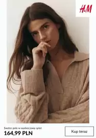 H&M gazetka tydzień 38 Strona 7: Sweter polo w warkoczowy splot H & M €164,99