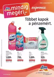 DM akciós újság Oldal 1: Sanytol fertotlenito €929,00, Zewa sensitive nedves toalettpapír €1.099,00