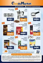 Goods Market akciós újság Oldal 8: Hóálló üvegbögre €990,00, Üveg kávékiöntő €1.590,00