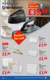 Lidl leaflet week 39 Page 14: W5 11l storage box with lid €2,49, Flexible Tub €3,49