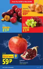 Lidl leaflet week 39 Page 3: Pomegranate €0,59, Mixed Grapes €1,49