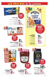 Catalogue Super U page 15: Kinder Barres chocolatées €4,41, Bonne Maman CONFITURE SANS MORCEAUX €1,74