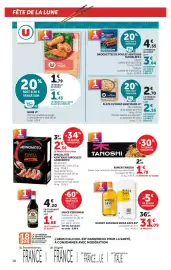 Catalogue Super U page 18: AJINOMOTO GYOZA BŒUF €2,56, TANOSHI RAMEN €1,78