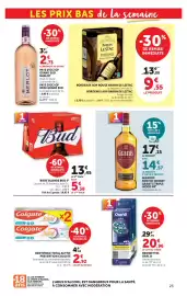 Catalogue Super U page 23: Bud Biere blonde €5,38, BARON DE LESTAC BORDEAUX €9,55