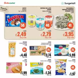 Volantino Famila Market Pagina 10: Orogel contorno verdure campagnole €1,34, Frosta I grigliati 2 bistecche di merluzzo €3,74