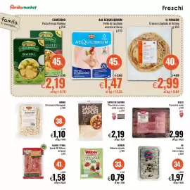 Volantino Famila Market Pagina 8: Selex Prosciutto crudo €2,99, Bondi strozzapreti romagnoli €1,10