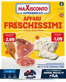 Volantino Maxisconto Pagina 1: Prosciutto crudo San Daniele DOP €2,69, Gorgonzola DOP Dolce Tosi €1,09