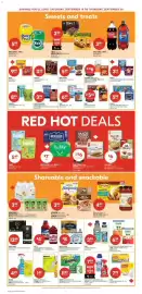 Shoppers Drug Mart flyer week 38 Page 7: Bounty paper towels €11,99, San Pellegrino carbonated mineral water €8,00