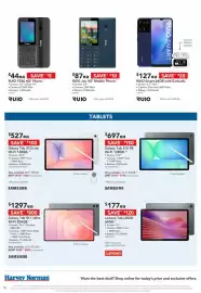 Harvey Norman catalogue week 38 Page 20: Galaxy Tab S10 FE €697,00, Lenovo Tab (2026) €177,00
