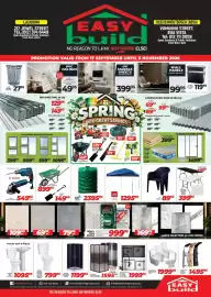 Easy Build catalogue Page 1: CLEAR SHOWER DOOR €1.199,95, SP7B/SP8S/SP8RG SHOWER PANELS €1.495,95