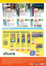 Müller Flugblatt Seite 20: Share Bleistifte €2,29, Share Kugelschreiber made by Schneider €6,49