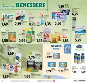 Volantino Emi Market Pagina 18: Curtiriso gallette biologiche €0,99, Granarolo oggi puoi stracchino €1,69