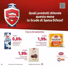Volantino Emi Market Pagina 26: Carta igienica Selex Maxi Rotoli €1,99, Latte Selex Uht Parzialmente S cremato €0,69