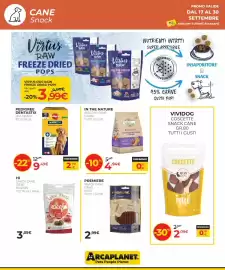 Volantino Arcaplanet Pagina 14: Premiere Deluxe Meat Sticks €2,99, Coscette Vividog €2,09