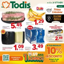 Volantino Todis Pagina 1: Arista di suino a trancio €5,45, Pecorino Romano DOP €1,09