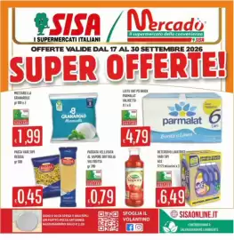 Volantino Mercadò Pagina 1: Latte UHT PS Brick Parmalat €4,79, Detersivo lavatrice Ace €6,49