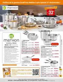 Catalogue Mathon page 52: Faitouts et marmite tout inox sans couvercle €67,49, Crêpière tout inox €52,49
