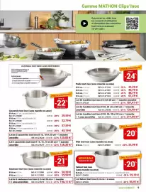 Catalogue Mathon page 9: Sauteuse tout inox €59,99, Wok tout inox €55,99