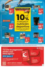 Folleto Eroski Página 33: Prozis Creatina en polvo sin sabor €19,79, Prozis whey protein 100% prime sabor chocolate €18,89