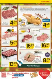 Folleto Eroski Página 7: Pazo de Pias pollo entero de crecimiento lento €4,25, Al Corte costilla de cerdo €5,49