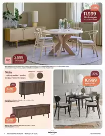 Møbelringen kundeavis Side 4: Meta skjenk brunlakkert elkefinér €4.999,00, Vennekrets Alver spisebord €11.999,00