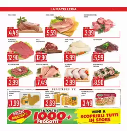 Volantino IperSisa Pagina 3: Pollo bianco cosciotto €2,99, Reale di bovino adulto €12,90