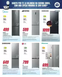 Volantino Trony Pagina 12: LG Frigorifero Combinato GBBS322BPY €799,00, Hisense frigorifero side by side rs3p558neie €699,00