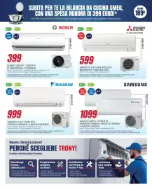 Volantino Trony Pagina 15: Mitsubishi Smart Kit HR 25VFK 9000 BTU €599,00, Samsung dual kit €1.099,00