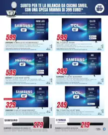 Volantino Trony Pagina 6: Samsung TV LED 55" UE55U7000F €399,00, TCL TV QLED 65" €599,00