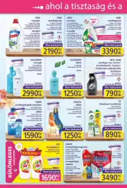 PlusMarket akciós újság Oldal 2: Somat mosogatógép-kapszula €3.490,00, Ariel mosókapszula €3.390,00