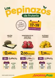 Folleto AhorraMas semana 38 Página 5: Manzana roja qué rica €2,00, Melón entero €0,49