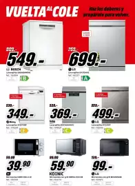 Folleto MediaMarkt Página 14: Koenic microondas con grill kmwg 2322 db €59,90, Beko lavavajillas bdfn26640xc €369,00