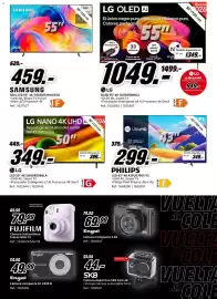 Folleto MediaMarkt Página 20: Samsung mini led 55" 4k tu55m73hauxxc €459,00, Lg nano 4k uhd ai €349,00