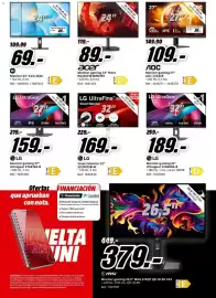 Folleto MediaMarkt Página 4: Acer monitor gaming 24" nitro kg240yw3bmiipx €89,00, AOC monitor gaming 27" AOC 27G4ZR €109,00