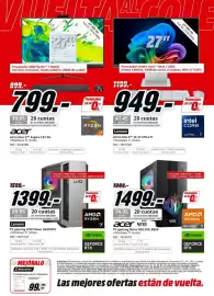 Folleto MediaMarkt Página 9: Lenovo PC gaming LOQ Tower 26ADR10 €1.399,00, Acer all in one 27" aspire c27-2g €799,00