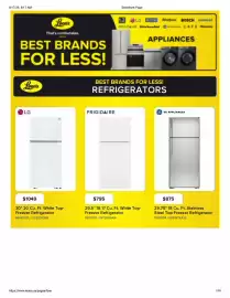 Leon's flyer Page 1: Ge Appliances 29.75" 18 Cu. Ft. Stainless Steel Top-Freezer Refrigerator €875,00