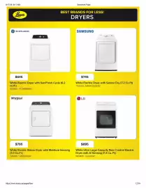 Leon's flyer Page 12: Whirlpool White Electric Steam Dryer with Moisture Sensing €795,00