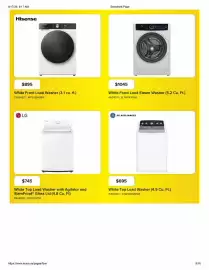 Leon's flyer Page 9: Hisense White Front Load Washer €895,00, White Front Load Steam Washer €1.045,00
