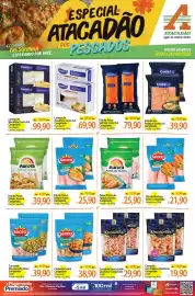 Folheto Atacadão Página 1: Qualimar - camarão descascado congelado €34,90, Qualimax - camarão sem cabeoca €19,90