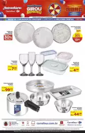 Folheto Carrefour semana 38 Página 6: Taça avulsa windsor água/vinho/champagne €7,99, Prato de porcelana Tramontina €13,99