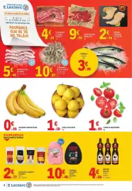 Folheto E.Leclerc Página 2: Perna frango c/ costa €2,48, Banana importada €0,99