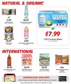 Woodman's weekly ad week 38 Page 8: Roar Organic Hydration Drinks €3,00, Mi Goreng Indomie Fried Noodles €0,69