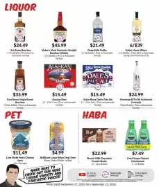Woodman's weekly ad week 38 Page 9: Oskar Blues Dale's Pale Ale €15,49, Maker's Mark Kentucky Straight Bourbon Whisky €45,99