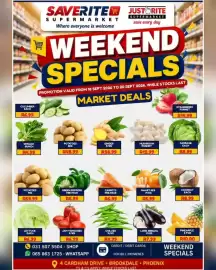 Saverite catalogue Page 1: SPINACH BUNCH €4,99, CABBAGE €8,99