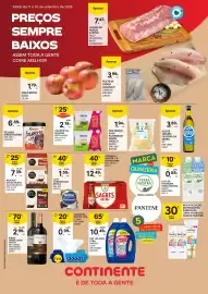 Folheto Continente | Açores Página 1: Sagres mini cerveja €12,49, Vinho terra lenta premium €2,99