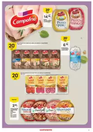 Folheto Continente Página 7: Peito de frango campo frio €14,39, Pizza & Salsa campo frio €2,69